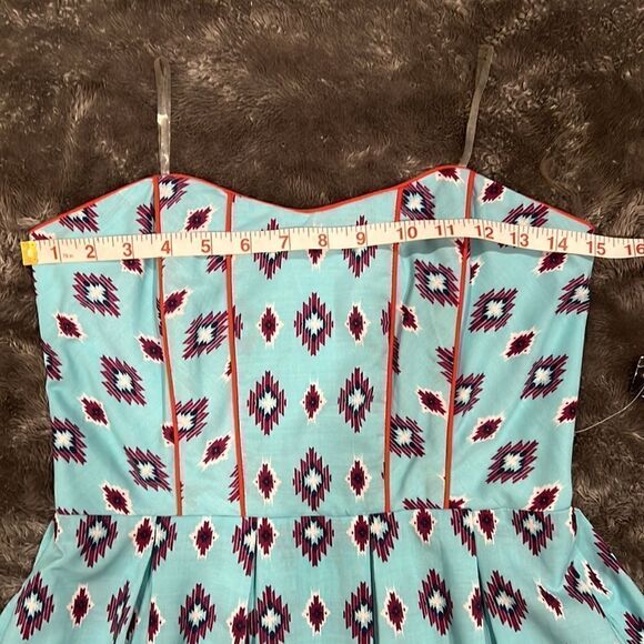 136. Teeze Me Y2K multicolor Aztec Tribal Strapless Corset dress NWT Size S - Picture 9 of 10
